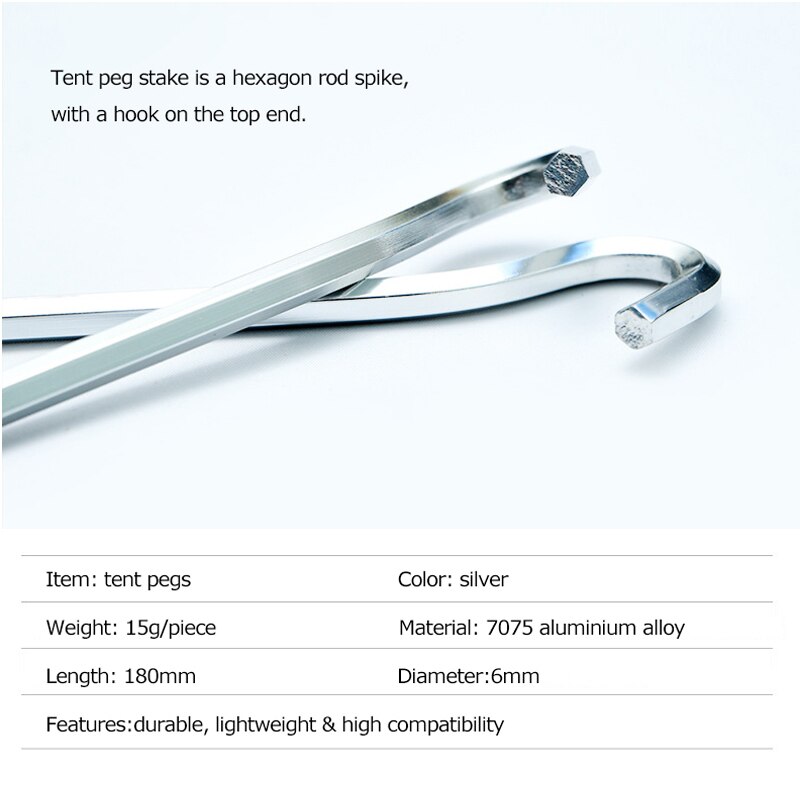 Lot De 4 Piquets De Tente En Aluminium Qualité Aéronautique ASR Outdoor - Ultra Légers Et Robustes