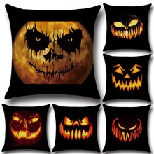Halloween Kussensloop Horror Sofa Cover Print Pompoen Licht Duivel Smiley Serie Home Decor Kussen Kussensloop PP55