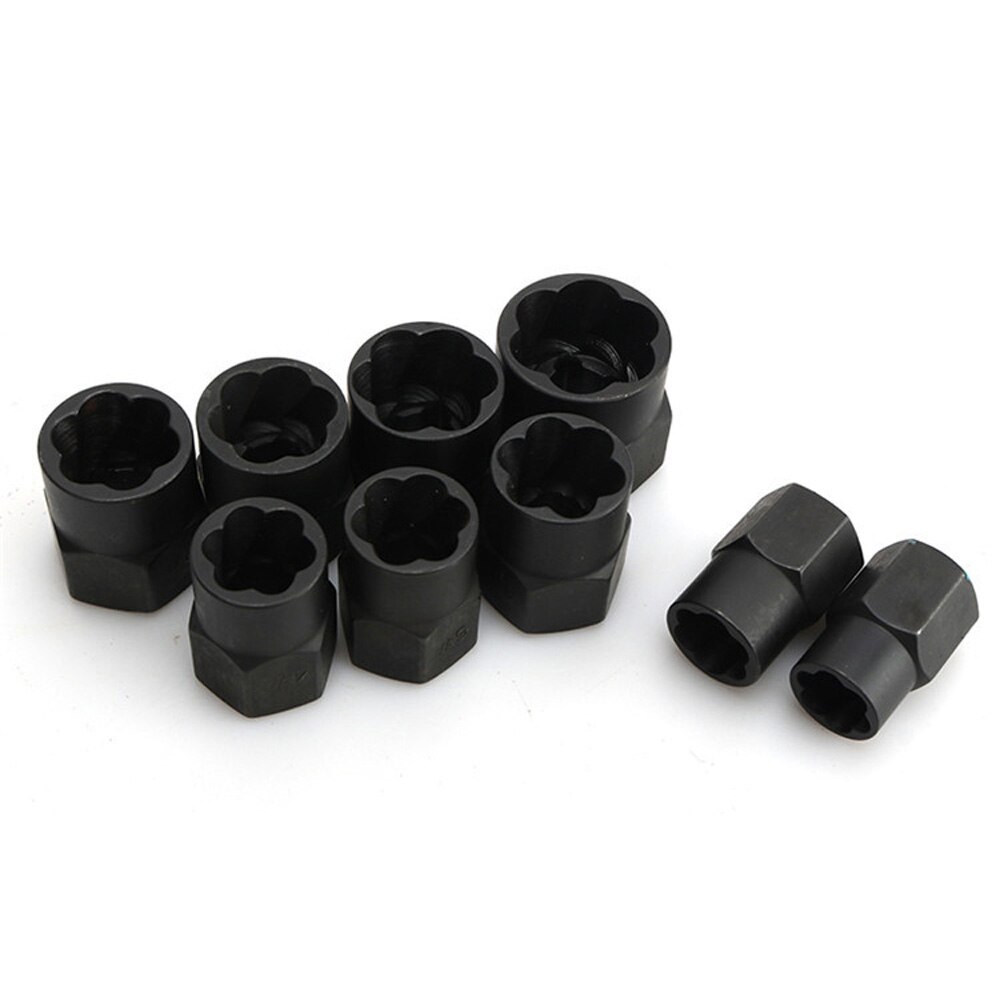11pcs/Set Broken Nut Bolt Extractor Hex Head Rust Damaged Screw Removal Tool Brand And Screw Nut Extractors