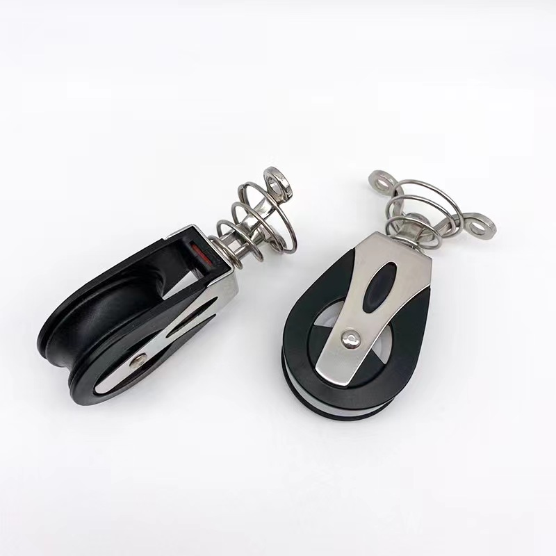 Cabezal de carga Universal de acero 316, polea única de 1500 libras, bloque de polea de rodamiento liso para velero de nailon, corredor de cuerda marina, accesorio para barco