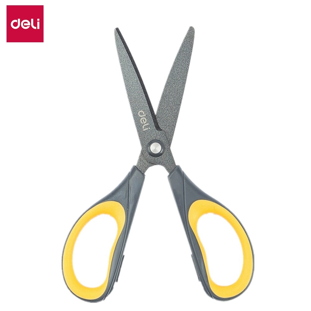 DELI Scissors E6055 Soft-touch Teflon Effortless 170mm 6-3/5 inch home office scissor hand craft scissors stationery