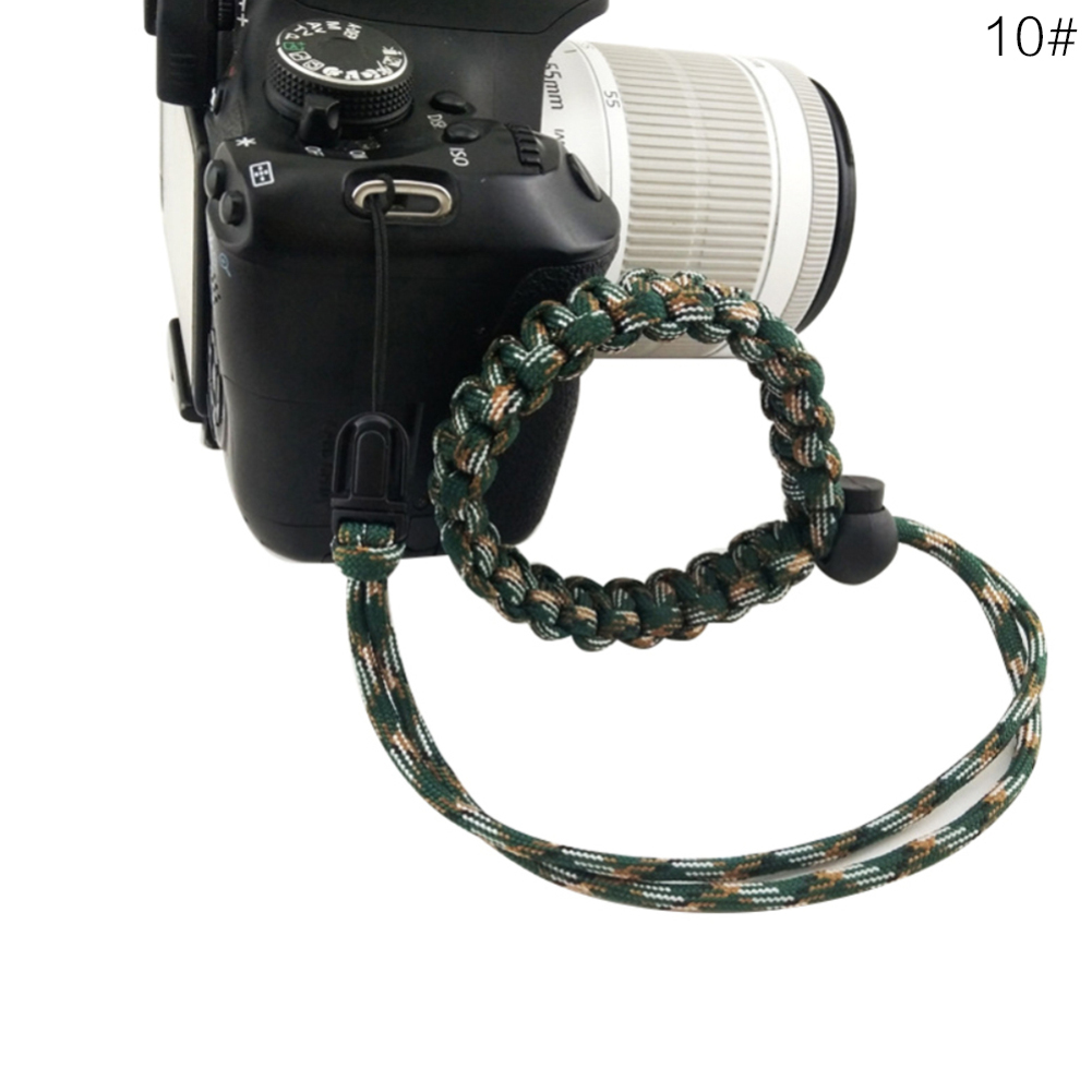 For DSLR Camera Leather Grip Wrist Hand Strap Hand-made Parachute Rope Camera Wristband: 10