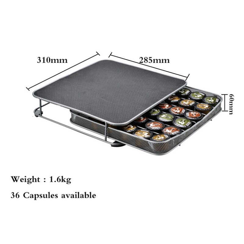 Praktisk kaffekapselhållare för dolce gusto/nespresso kapslar förvaringsställ kaffemaskin bas kapselhållare organisatör