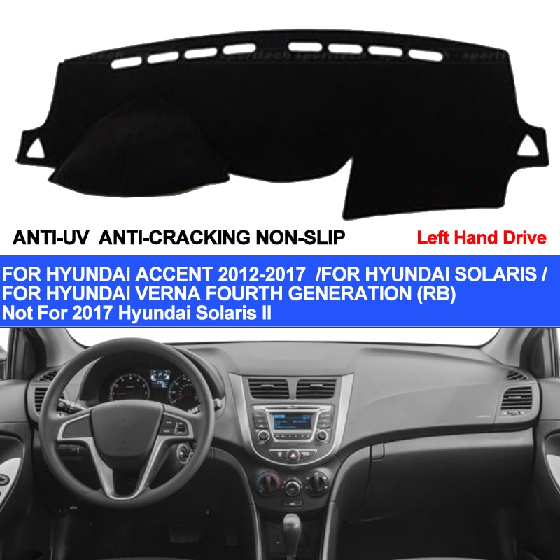 Taijs Auto Dashboard Cover Voor Hyundai Accent Verna Solaris Dash Mat Pad Tapijt Anti-Uv anti-Slip