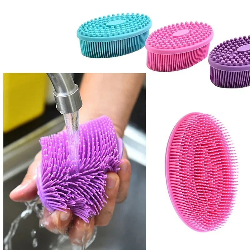 Silicone Loofah Body Scrubber, Soft Rubber Loofahs,Sponge Scrubber Brush,Loofa Bath Shower Kit,Silicon Back Scrubber Eco for Gym