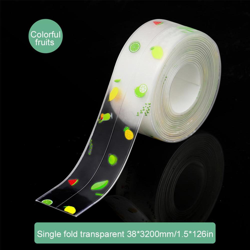 Aanrecht Waterdichte Meeldauw Sterke Zelfklevende Transparante Tape Badkamer Badkamer Kloof Strip Zwembad Water Seal 320Cm: Colorful fruits