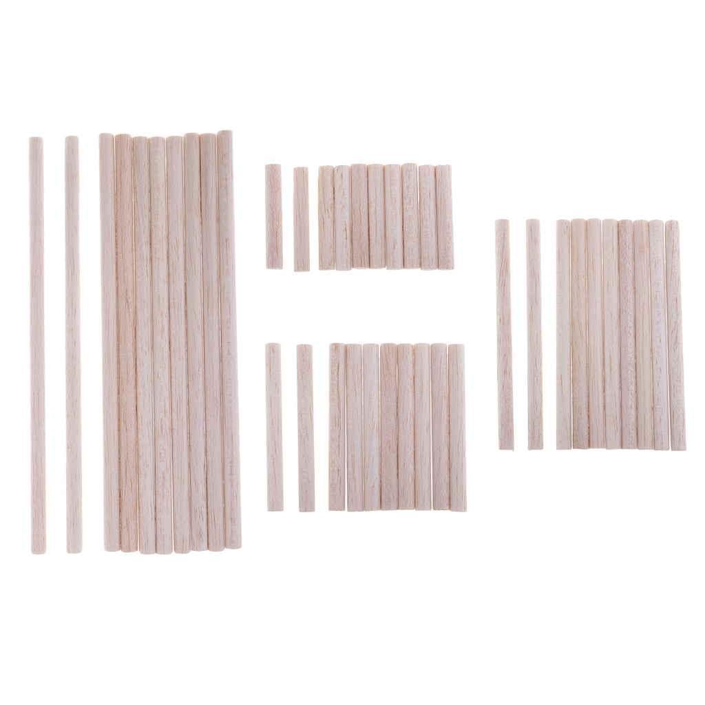 10x Ronde Natuurlijke Balsahout Houten Stokken Deuvel Staaf Voor Kids Model Maken Craft Handgemaakte Diy Ornament 50/80/120/200 Mm