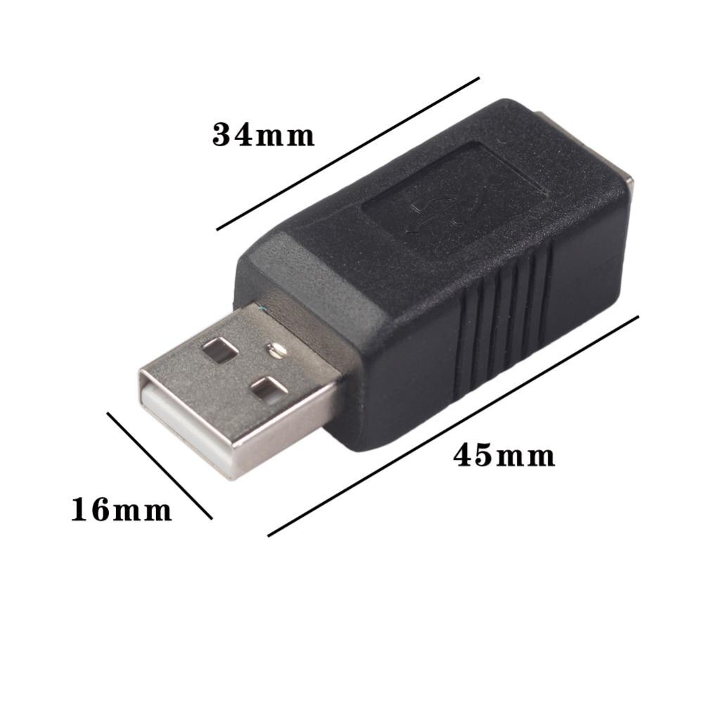 2 Packs USB Type A Male to USB Type B Female Printer Adapter Converter Black