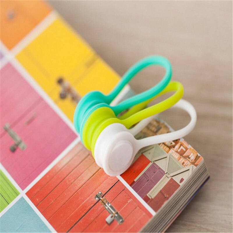 3pcs/pack Cute Magnet Earphone Cable Holder Clips Korean Kawaii Accessories Stationary Cord Winder Organizer Desk Office Set