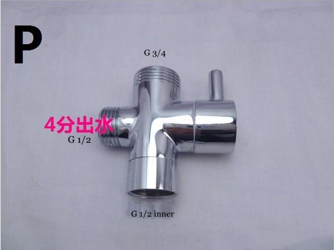 Three-way Water Diverter T-shaped Adapter Shower Diverters Connector Toilet Bidet Water Separator Faucet Splitter Valve: P