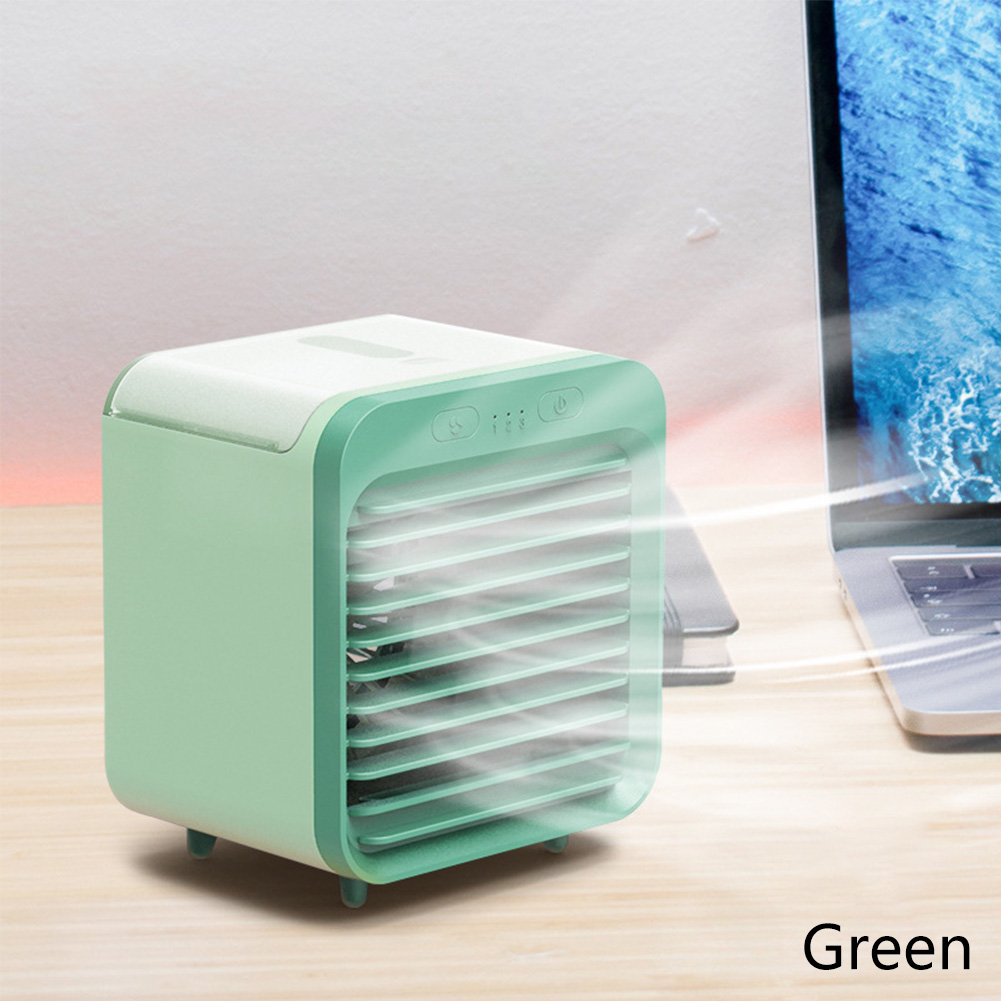 2024 Mini Draagbare Usb Oplaadbare 3 Versnellingen Airconditioner Koeler Ventilator Airconditioner Luchtkoelventilator Kantoor Desktop Ventilator: Black