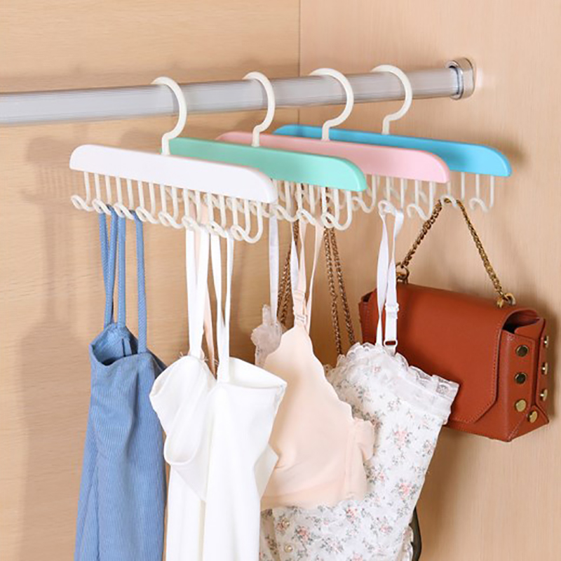 8 kroge bh-bøjle bælter camisole tøjorganisator slips hatte tørklædeholder skridsikker pladsbesparende garderobeopbevaring