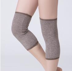 1 Pair Cashmere Warm Kneepad Wool Knee Support Men and Women Cycling Lengthen Prevent Arthritis Knee Pad: Beige