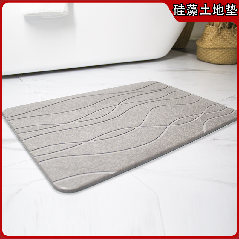 Alfombra de baño de piedra de diatomita para interiores, estera suave de barro de diatomita, absorción de agua, estera de ducha de piedra de diatomita de secado rápido, alfombras de entrada: Rosa