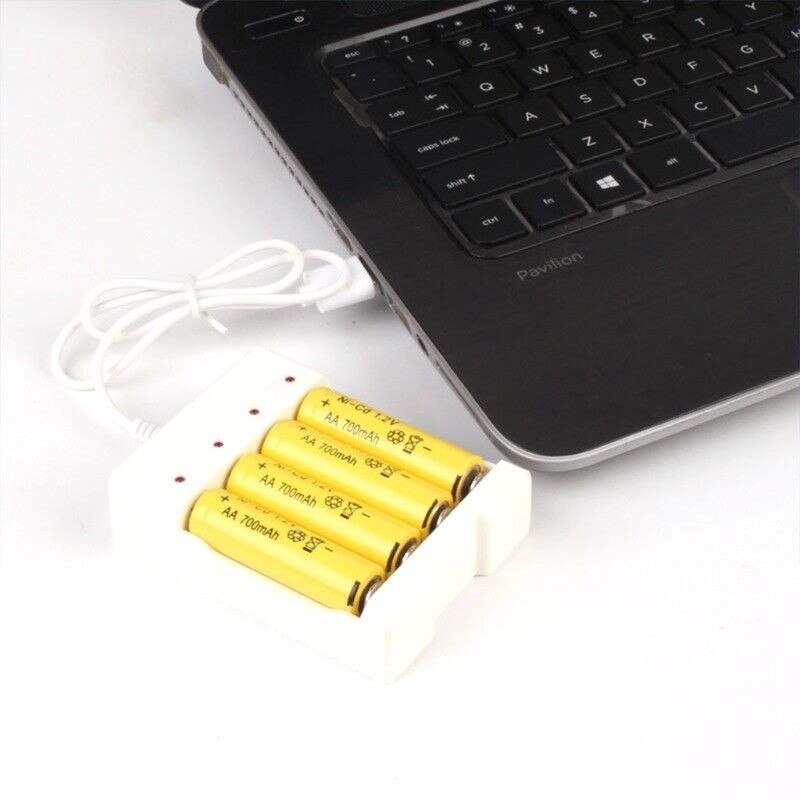 Usb Battery Charger Intelligent 4 Slots Aa Aaa Lithium Rechargeable Fast Smart