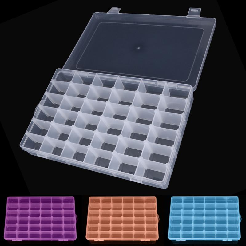 Plastic Organizer Rectangle 36 Compartment Storage Box Adjustable Bead Container Rings Jewelry Case Home Organizer