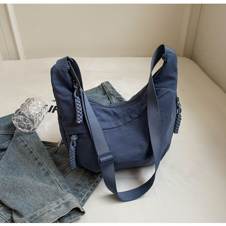 Vrijetijds unisex crossbodytas zomer campus sportstijl schoudertas hobo tas effen kleur grote capaciteit messenger tas: Blauw