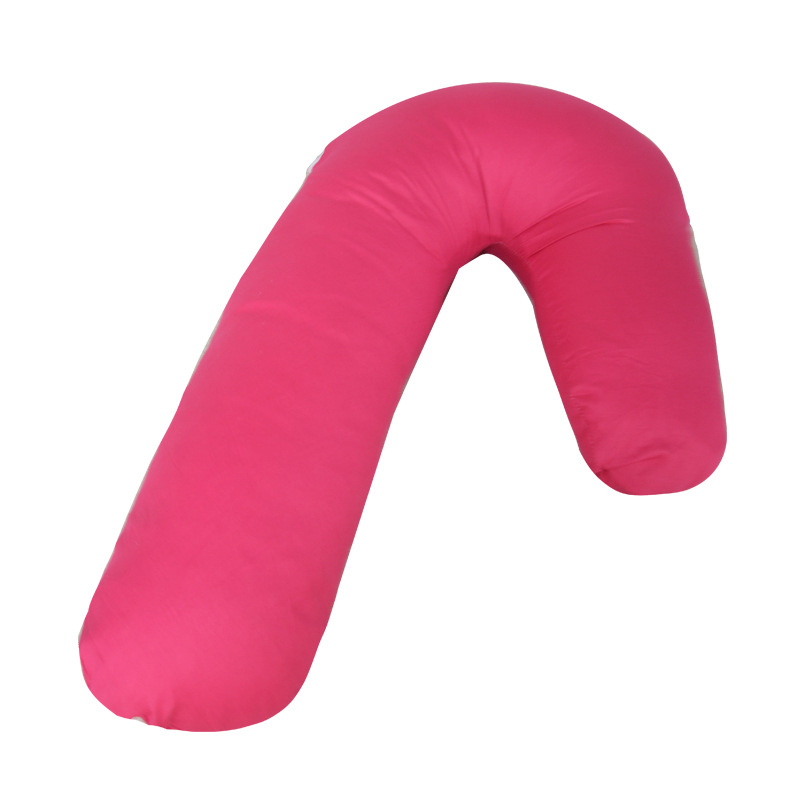 Oreiller multifonction en V pour femmes enceintes | Oreiller de soutien pour le sommeil latéral pour femmes enceintes, oreiller de cou de voyage en coton: Red