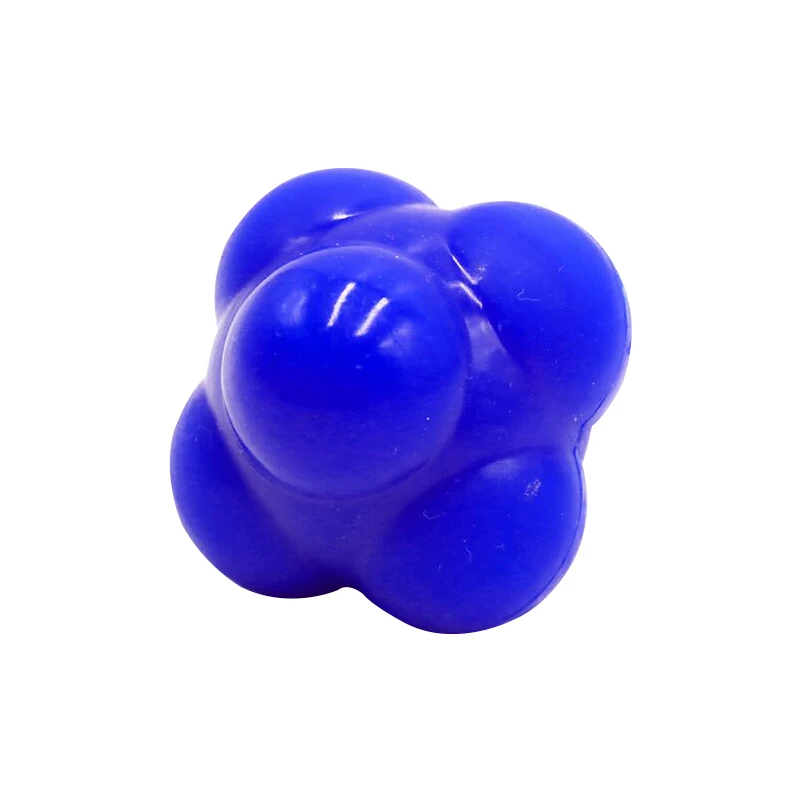 68mm hexagonala reaktionsbollar i silikon, smidighets- och koordinationsboll, reflexövning, fitnessboll, lämplig för barn och vuxna: Blå