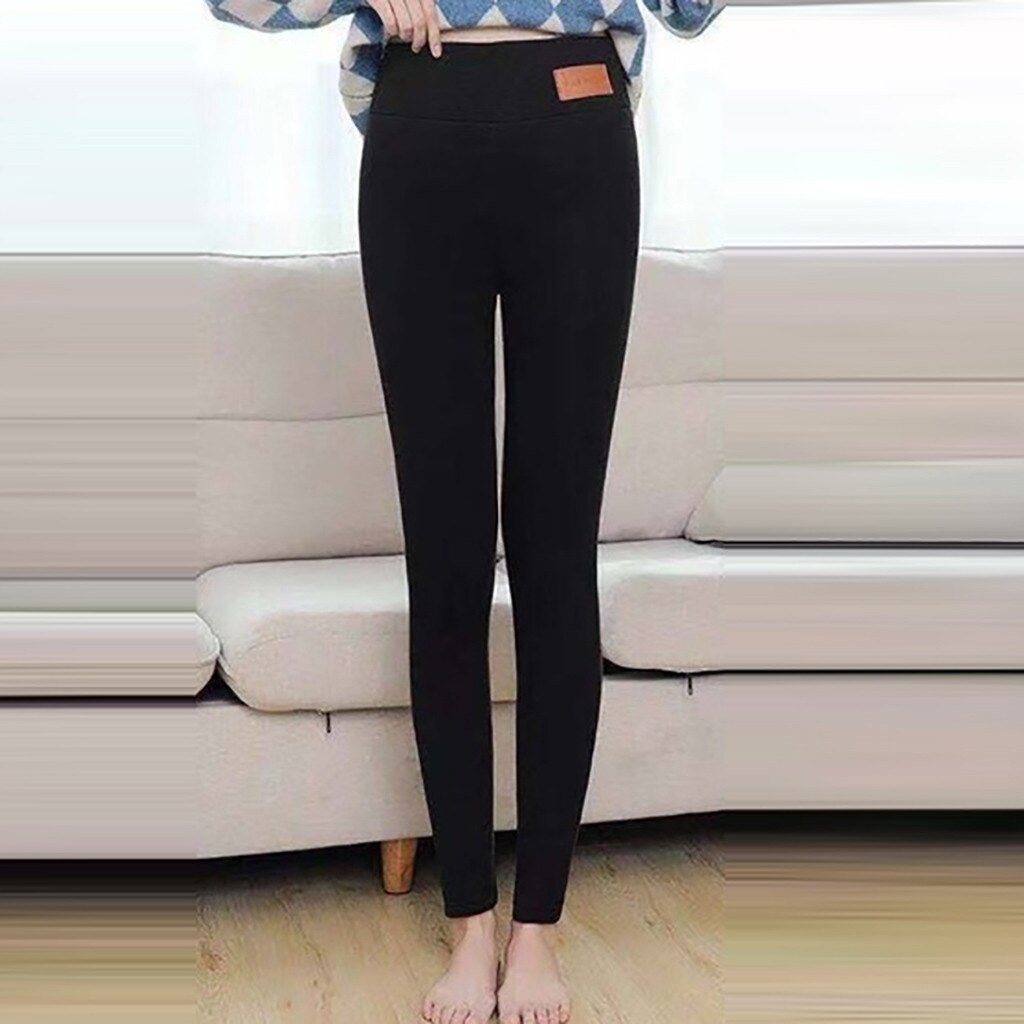 40@ Sport Leggings Solid Warm Winter Tight Thick Velvet Wool Women Cashmere Pants Trousers Leggings Спортивные Штаны Женкие