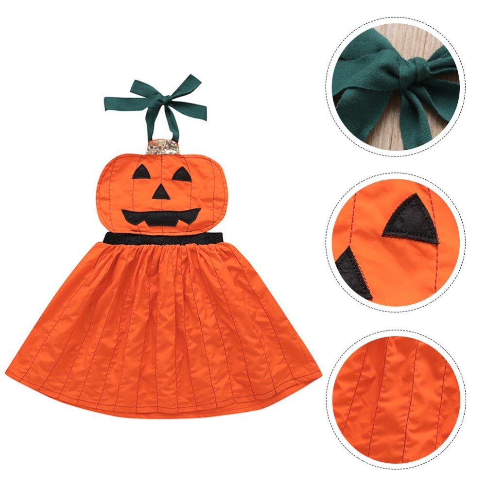 Halloween Pumpkin Children One-Piece Dress (Height 90cm)