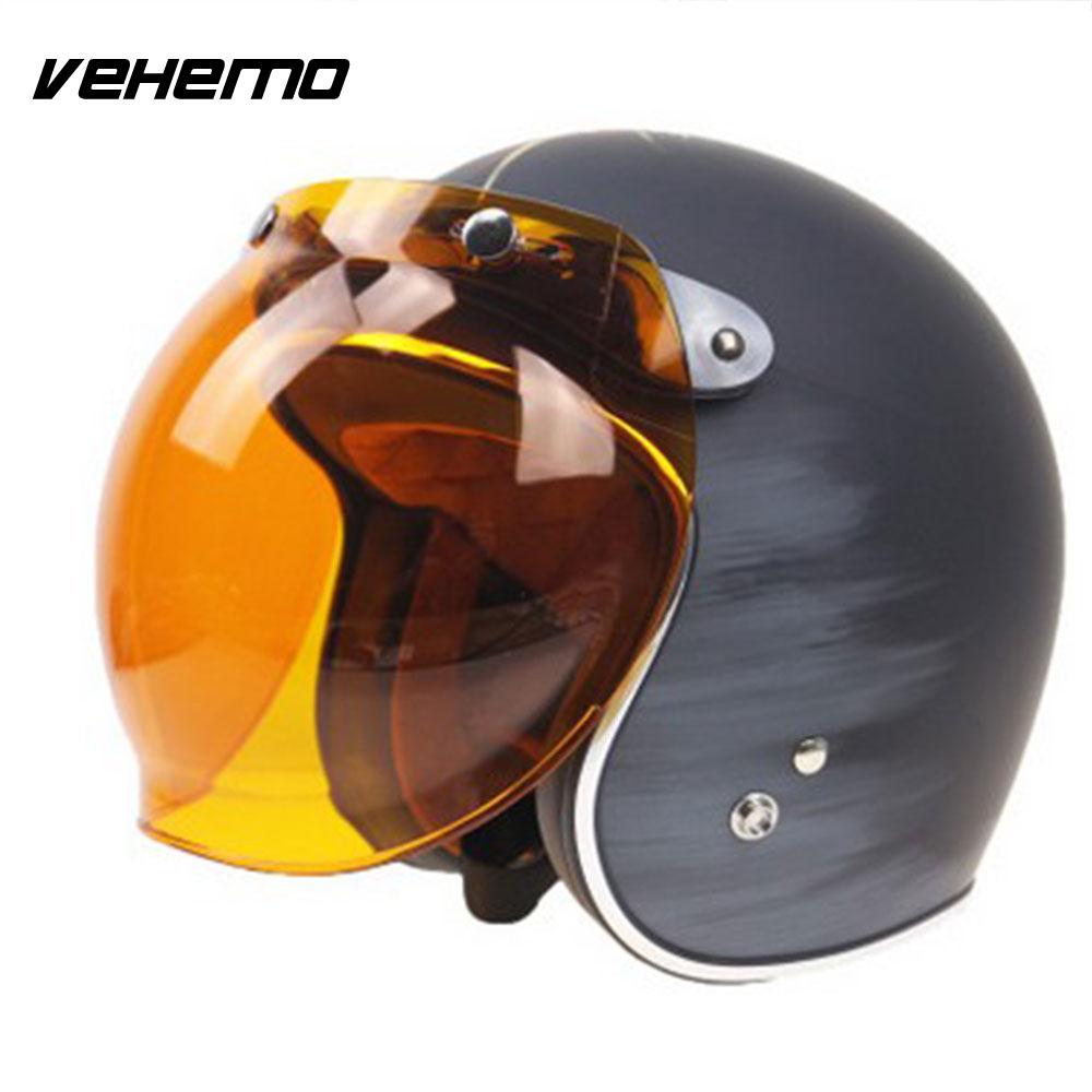 Motorrijwiel Flip Down Retro Helm Bubble Shield Spiegel Lens Base Auto Accessoires
