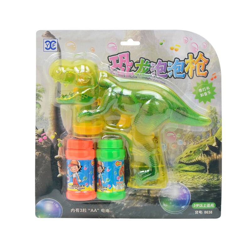 Dinosaurus Bubble Licht Elektrische Glow Muziek Transparante Ontworpen Voor Kinderen Bubble Machine Automatische Bubble Blazen Speelgoed