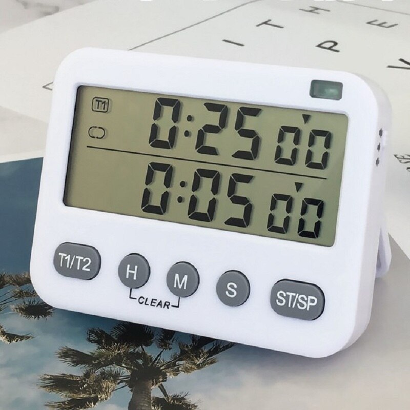 Timer reminder Timer can silent vibration dual-screen clock Kitchen baking timer