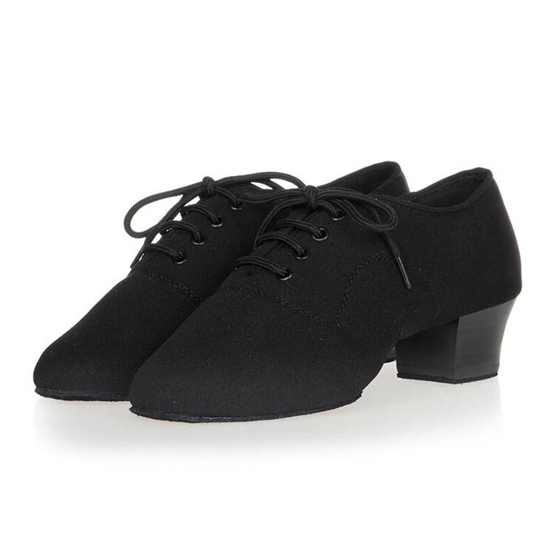 NUOVO scarpe di Tela delle Donne Sala Da Ballo Latino Pratica Scarpe Da Ballo Coperta In Pelle Scamosciata Split Sole 4 centimetri Tacco Alto Sala Da Ballo Danza Formazione Scarpe: Black / 4
