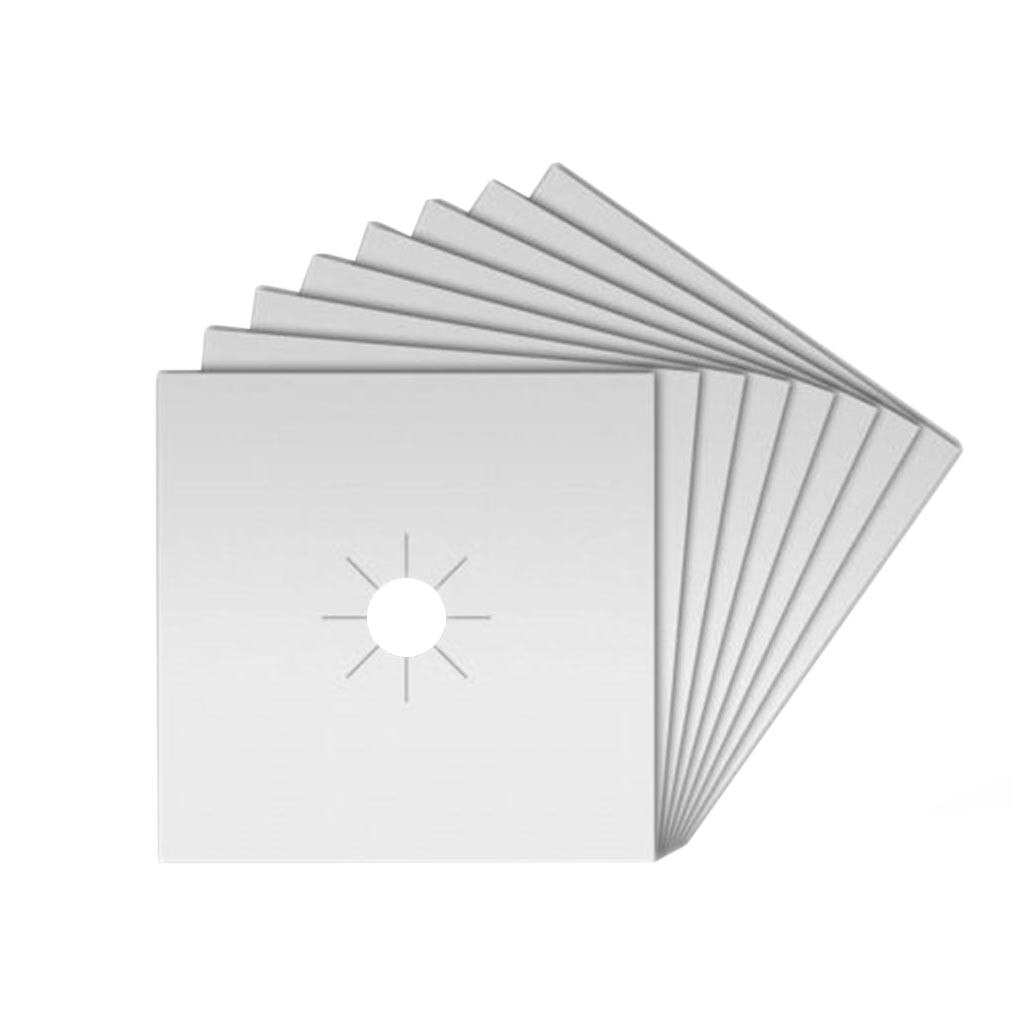 38# 8pcs Gas Stove Top Protective Film Reusable Non-stick Lid Liner Cleaning Film: Silver 