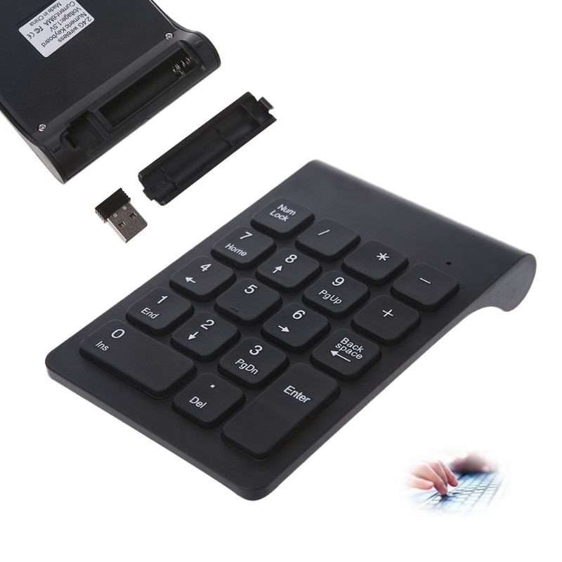Draagbare 2.4G Draadloze Digitale Toetsenbord USB Number Pad 18 Toetsen Numeriek Toetsenbord