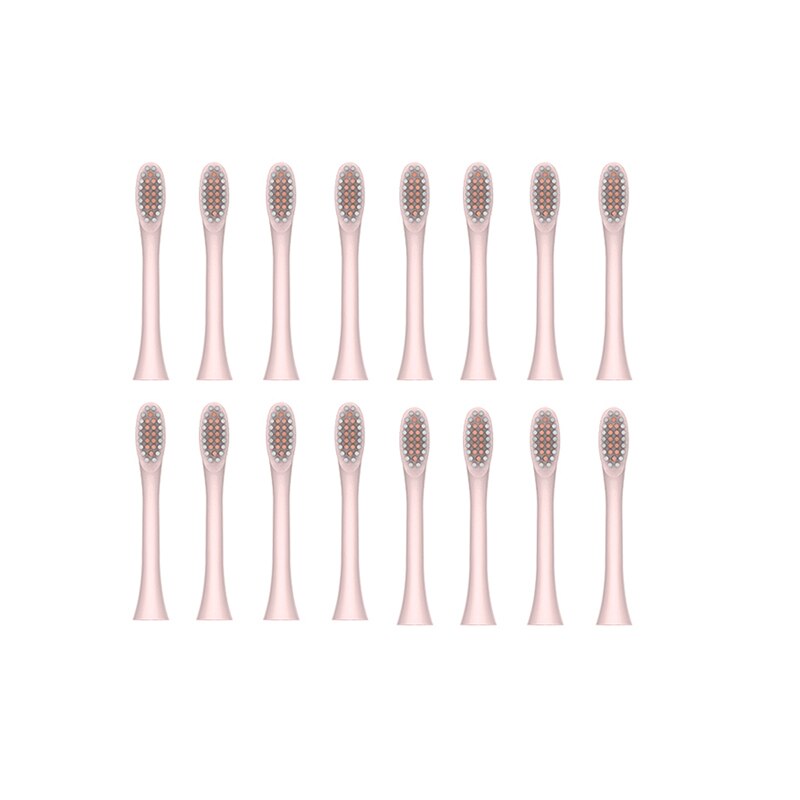 JAVEMAY X-3 Electric Toothbrush Head Tooth Brush Replacement Heads+Travel Case+Toothbrush Holder: pink 16 heads