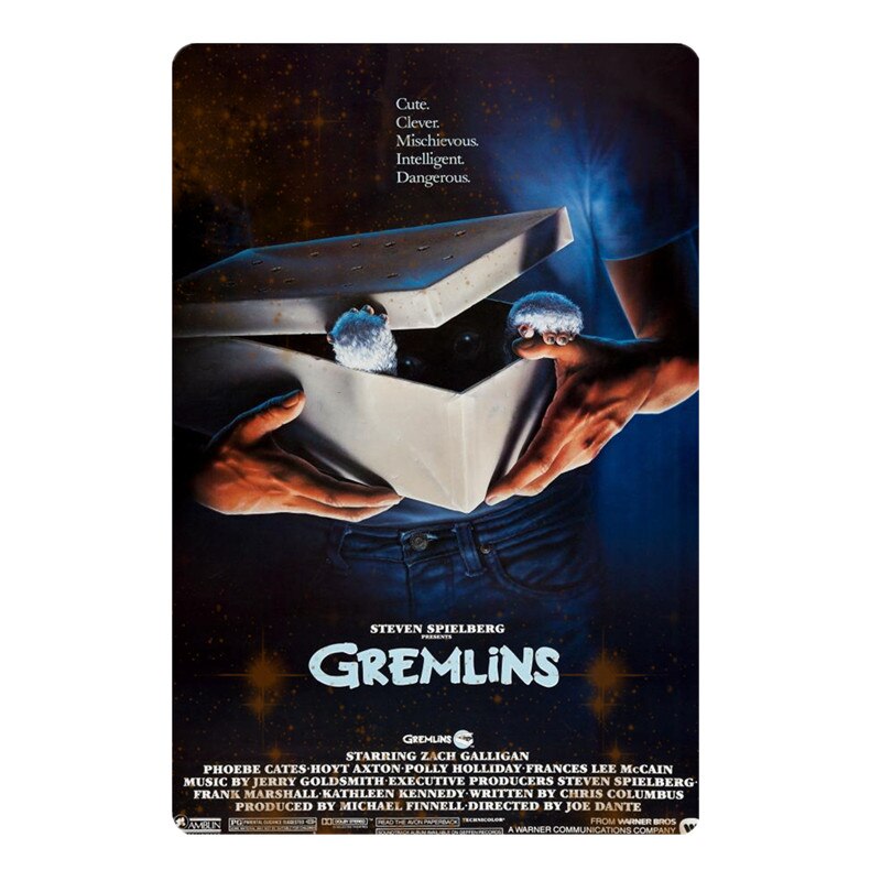 Gremlins Wall Stickers for Kids Room Game Center Home Decoration Vintage Art Painting Plaque Metal Signs: Chocolate