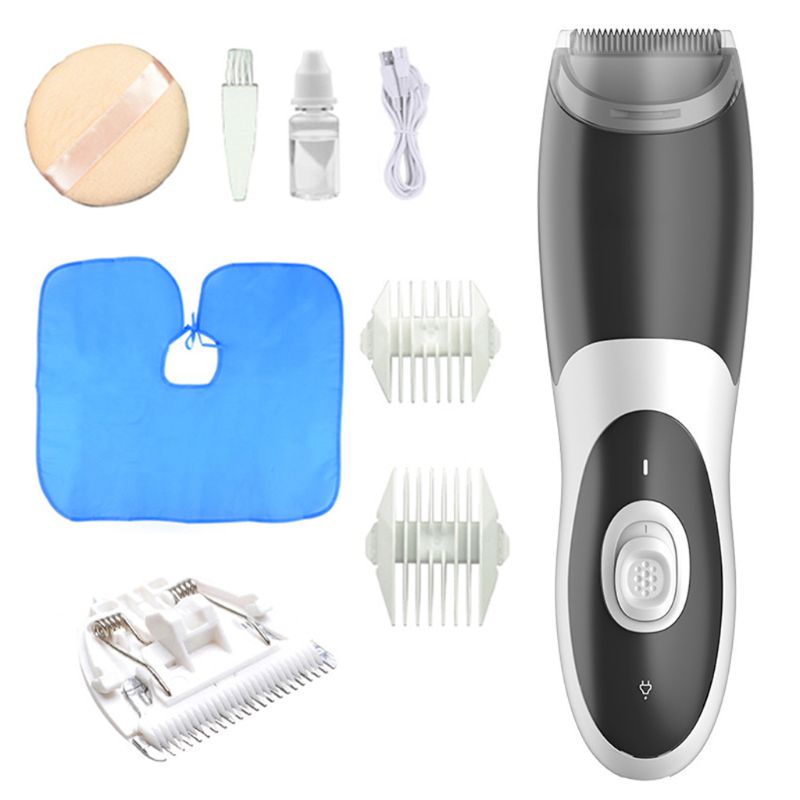 Bebê elétrico clippers de cabelo à prova dwaterproof água aparadores baixo ruído cortador aliciamento kit novo: 2
