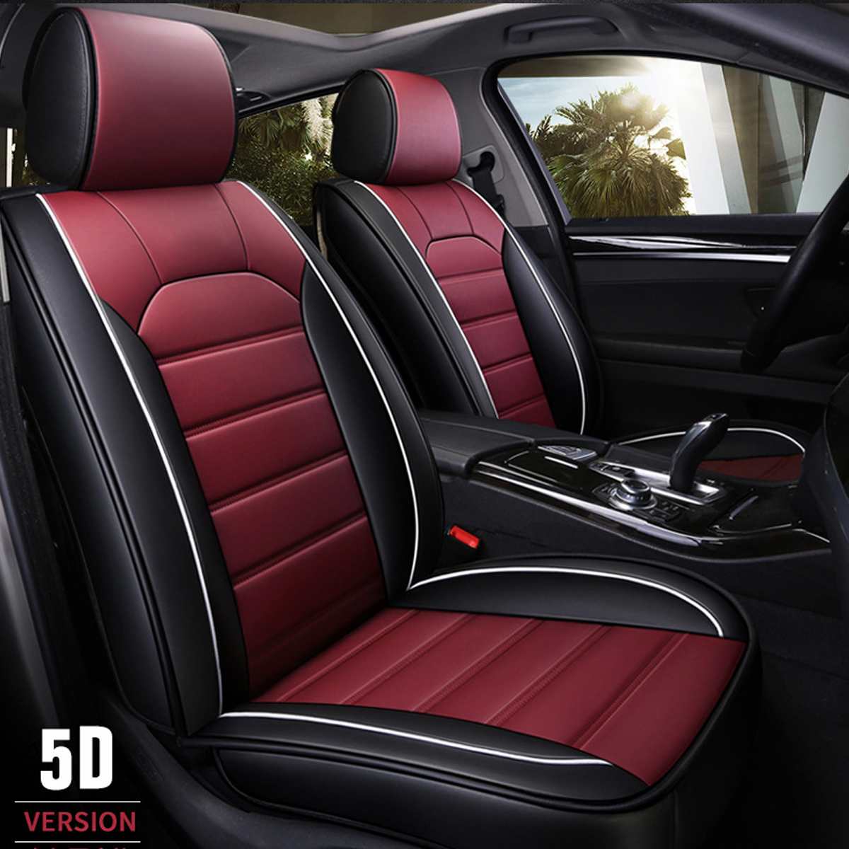 Car Seat Covers Four Seasons Universal Car Seat Cushion Chair Protector Mats Pad Protection Car Interior Accessories: Wine red