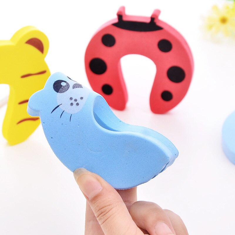 7Pcs/Set Cartoon Animal Foam Door Stopper Baby Finger Protect Door Holder Safety Locks Security Guard Door Knob Wall Protection
