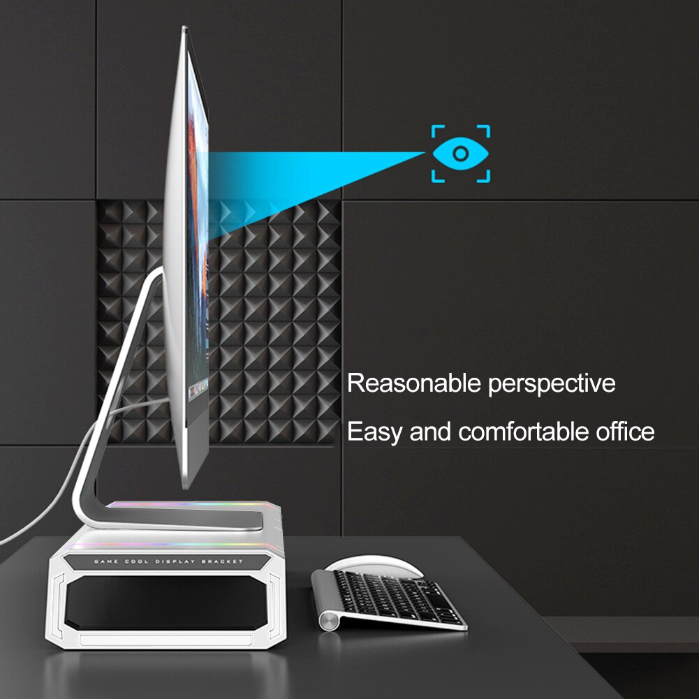 Rgb Desktop Monitor Houder 4 Usb 2.0 Laptop Stand Base Computer Scherm Riser Draagbare Desktop Stand Monitor Supportor