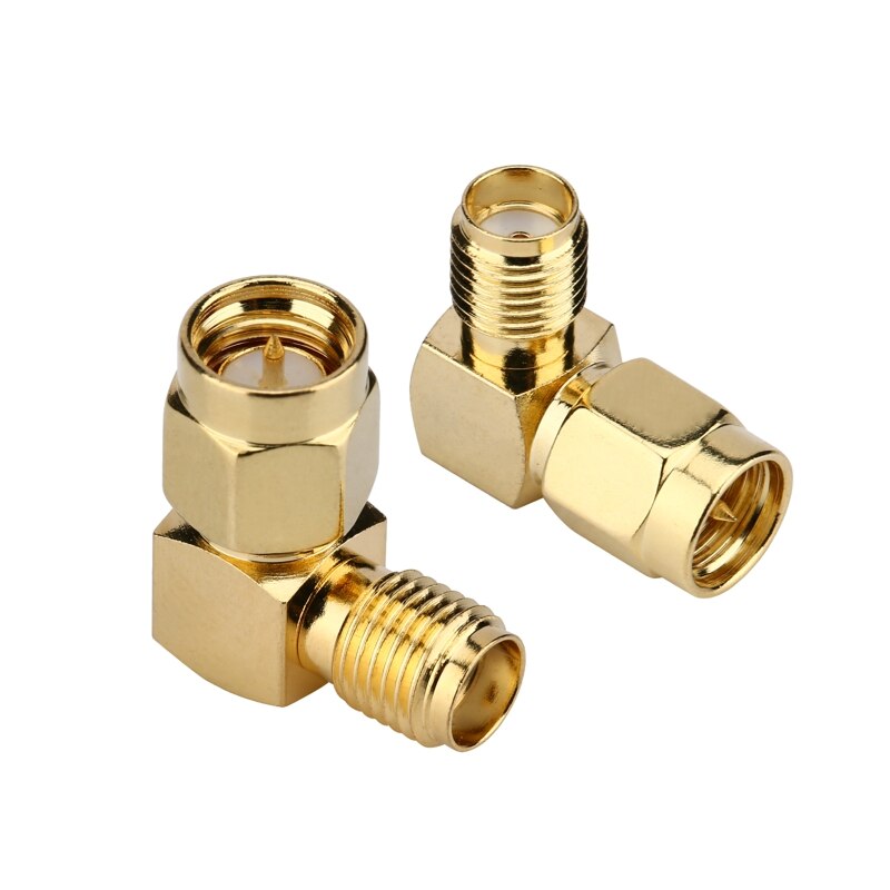 JX connector 10PCS SMA to SMA connector 90 degree right angle SMA male to female adapter screw the needle to SMA male to female