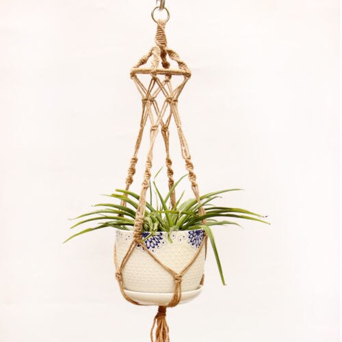Cintre Vintage pour plantes en macramé, pour Pot de fleurs, panier à suspendre sur les jambes de jardin: YELLOW