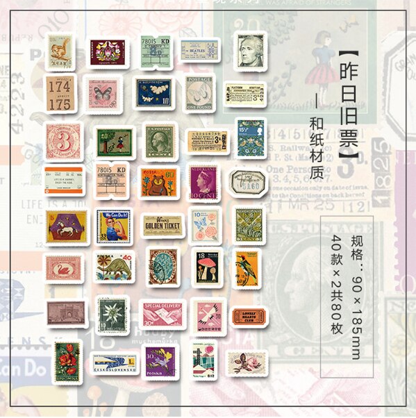 80 Stks/pak Kawaii Briefpapier Stickers Kleine Verse Retro Dagboek Planner Decoratieve Mobiele Stickers Scrapbooking Diy Craft Stickers: zuorijiupiao