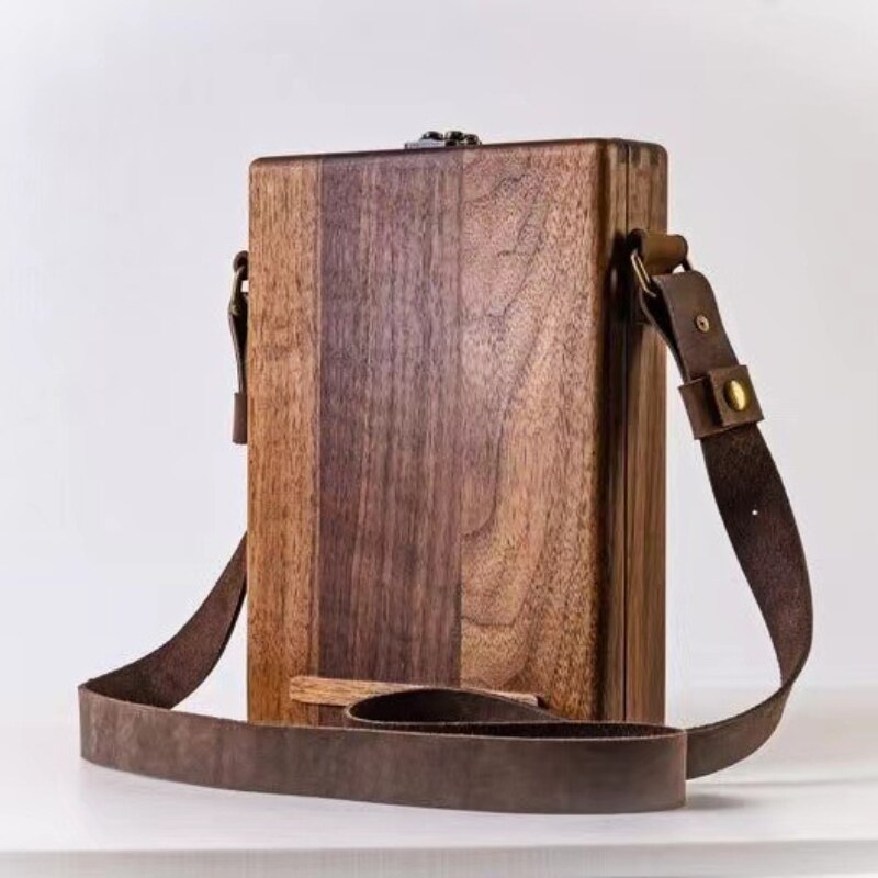Writers Messenger Wood Box Writer Messenger Wooden Box Wooden Box Satchel Storage Wooden Box: Default Title