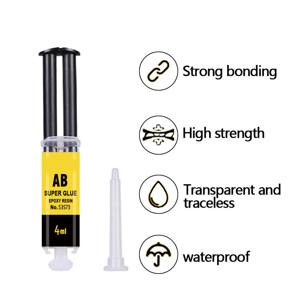 Plastic Epoxy Resin AB Glue Strong Adhesive Repair Tool Glass Ceramics 25/4ml J99Store