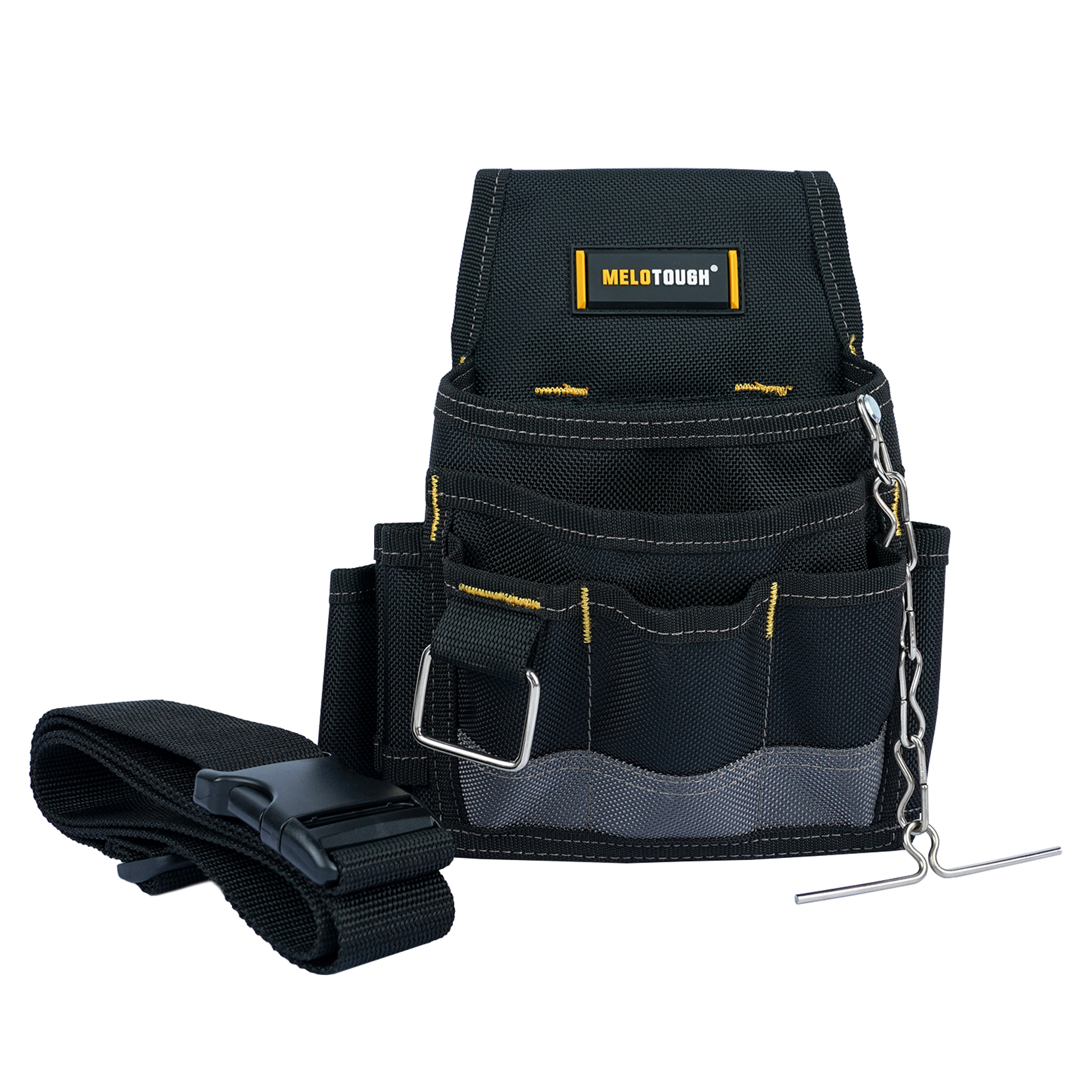 MELOTOUGH Elektriker-Werkzeugtasche, Werkzeuggürteltaschen mit Gürtelclip, Isolierbandkette, mehrere Taschen, Werkzeug-Organizer: Default Title