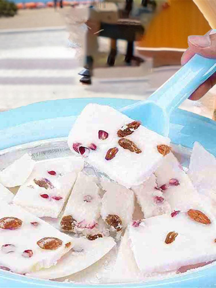 Stegt is yoghurtfremstillingsmaskine ismaskine med 2 spatler steg isplade hjemmelavet til børn børn hjemme ved hjælp