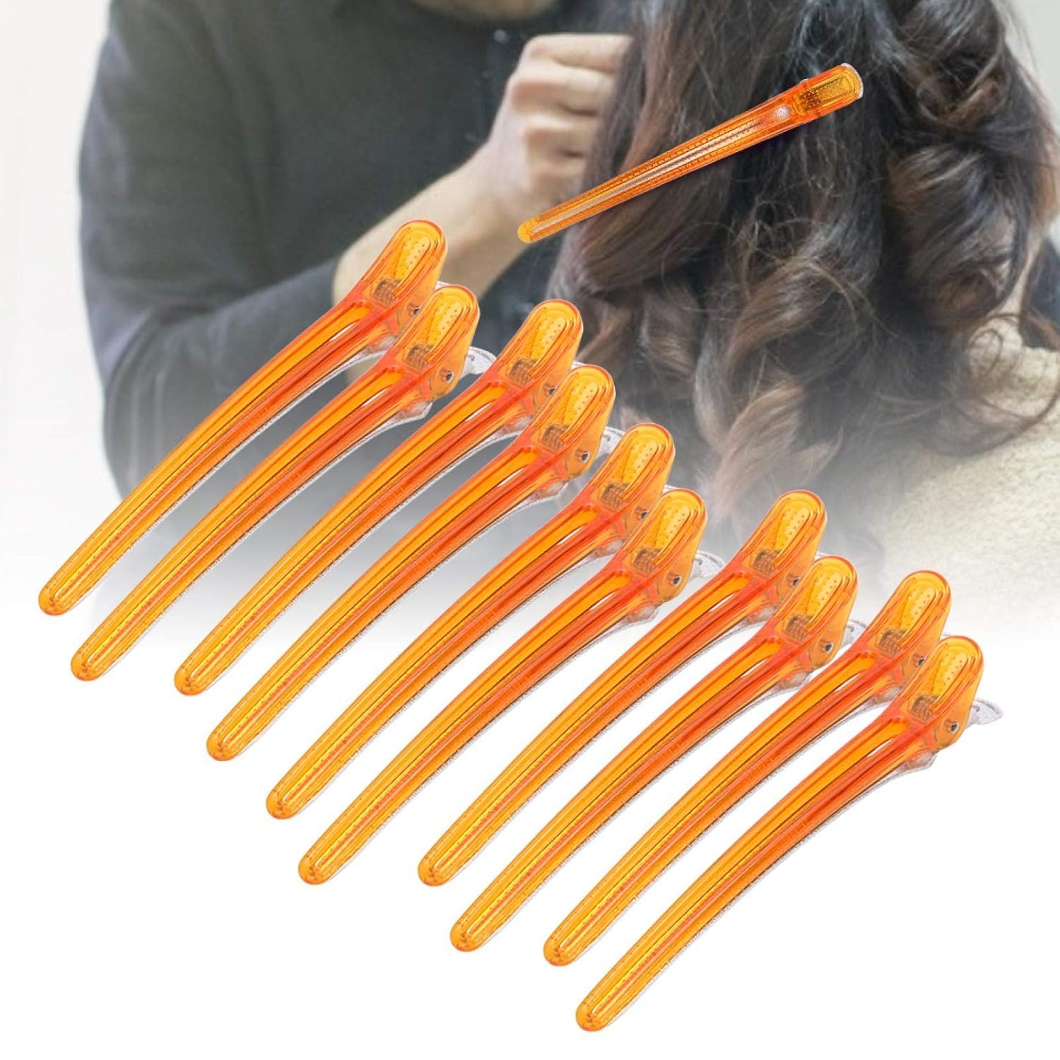 Juego de 10 Uds de pinzas para el pelo de peluquero, pinzas de plástico para salón de peluquería, herramientas profesionales para seccionar el cabello, accesorios de estilismo ﻿