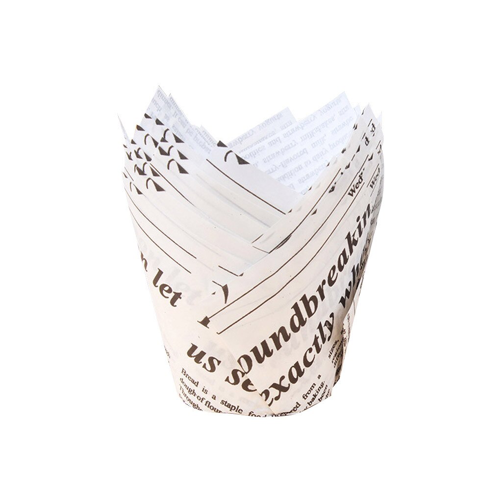 Cupcake revêtements tasse papier Tuli cuisson emballage boîte gâteau Muffin tasse boîte maison cuisine cuisson tulipe gâteau tasses: D