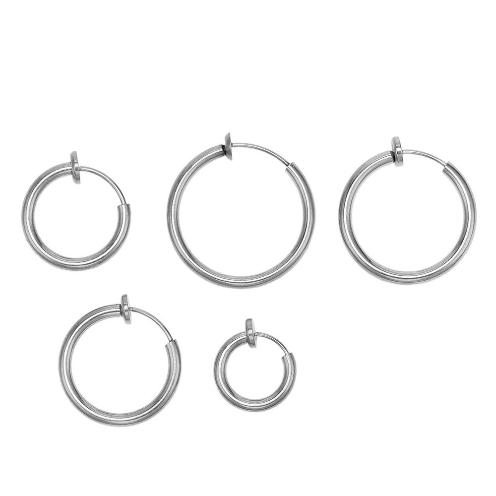 1-5 pares de aros de Clip de acero inoxidable sin agujeros para las orejas sin pendiente de perforación para pendiente de Clip sin perforación fabricación de joyas