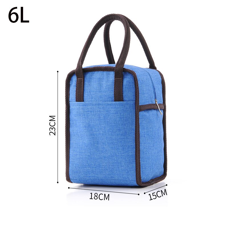 6L Thermal Insulated Bags For Women Kids Tote Picnic Cooler Lunch Bag Cooler Bento Lunch Box Tote Bags: Blue