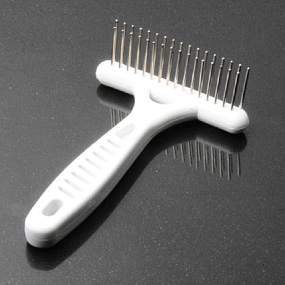 Witte harkkam, multifunctionele katten- en hondenborstel, kort haar, onthaarborstel voor honden, huisdierenborstel voor huisdieren: Default Title