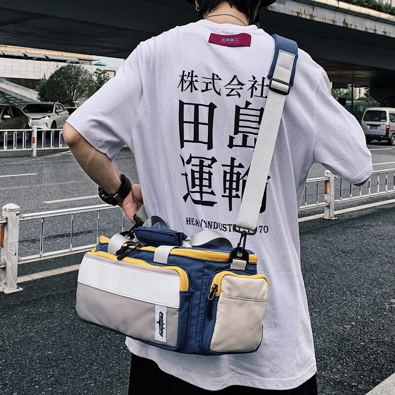 Een Schouder Messenger Bag Mannen Tij Grote Capaciteit Mannen Handtas Camera Tas Reistas Kleine Sport Fitness tas Tij